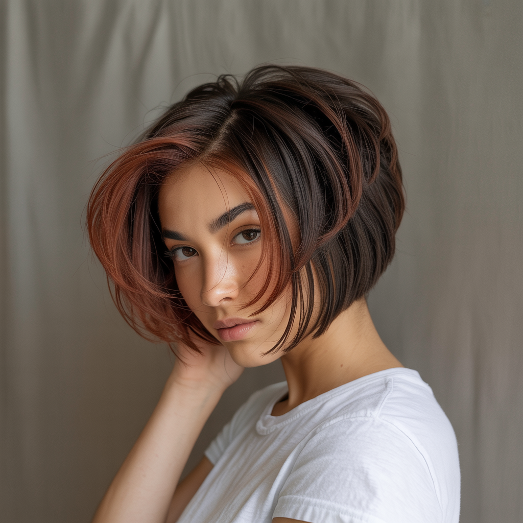 Stacked Bob with Defined Butterfly Texture