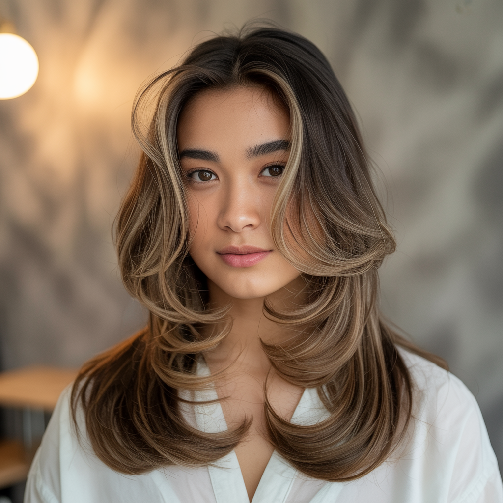  Long Butterfly Cut with Defined Face-Framing