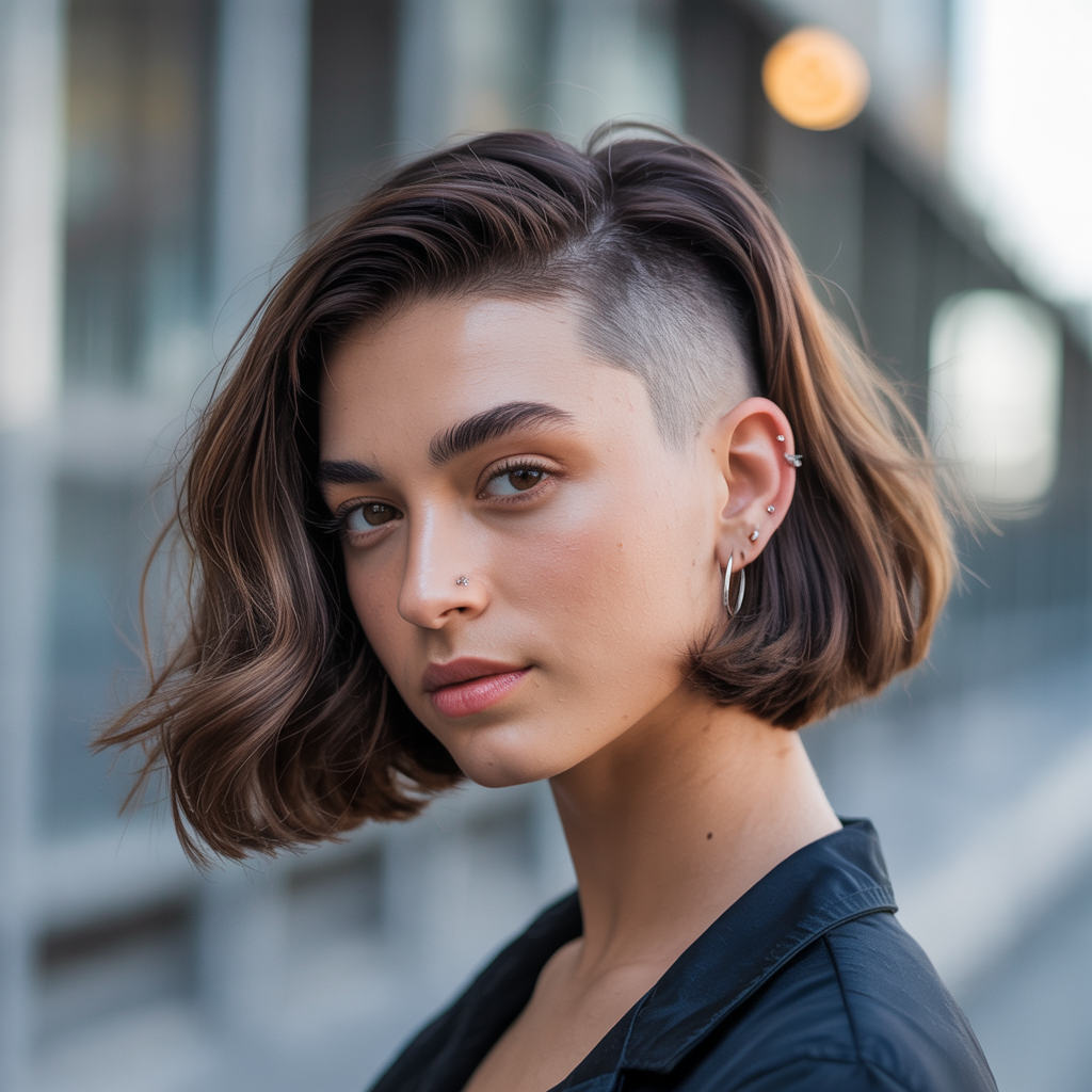  Short Bob with Side Shave: Bold and Trendy
