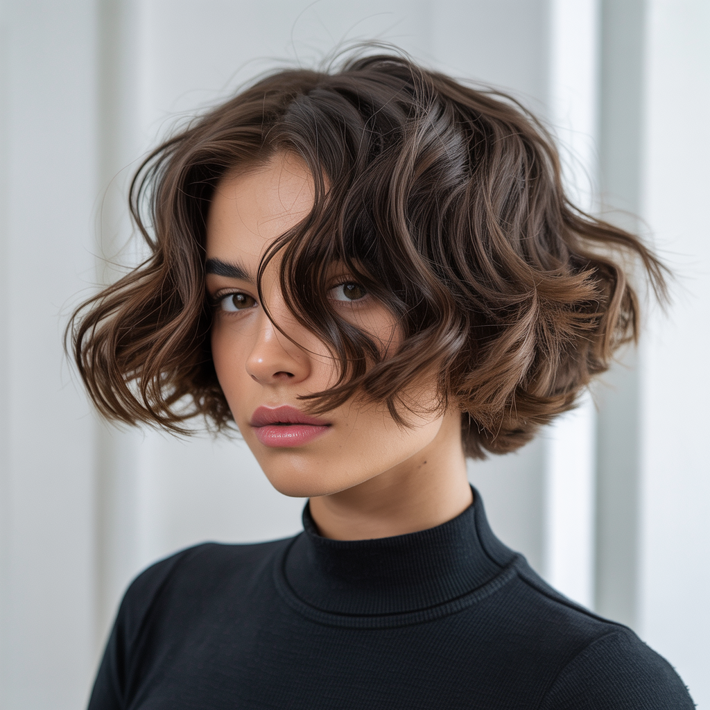  Wavy Butterfly Cut with a Defined Jawline