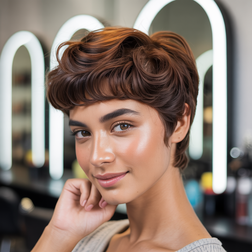 Short Hair with Stacked Curls at the Nape