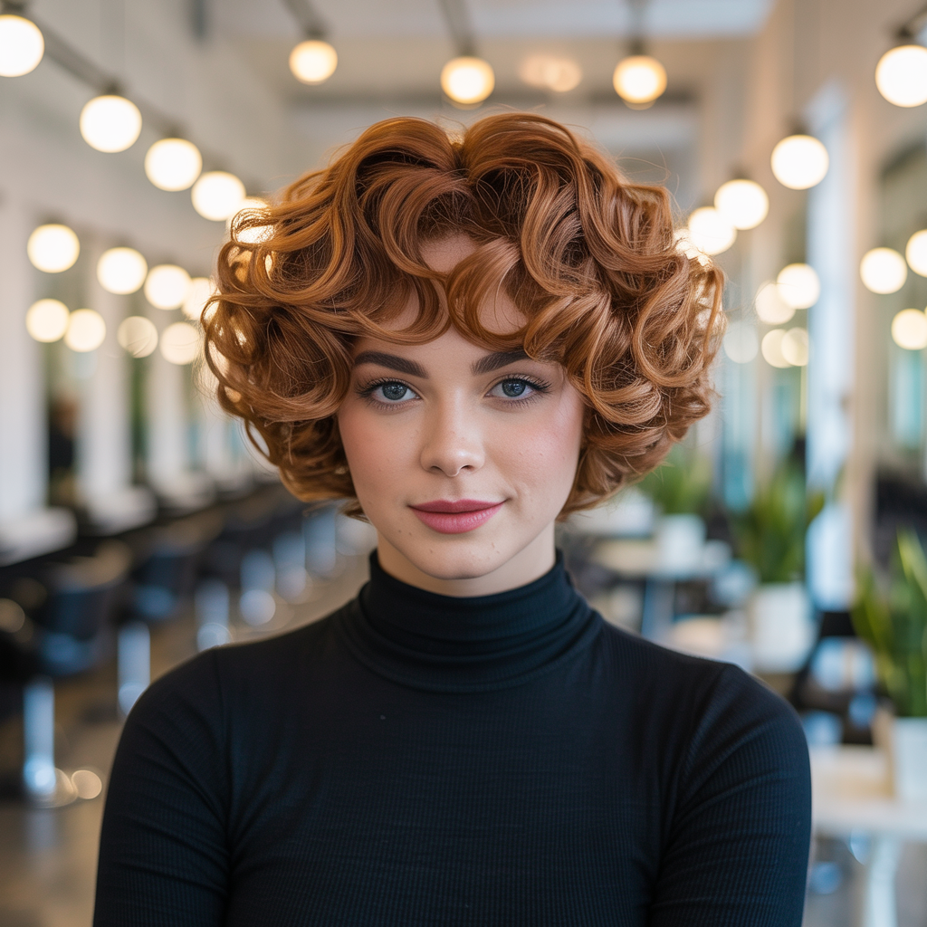  Curly Butterfly Cut for Oval Faces