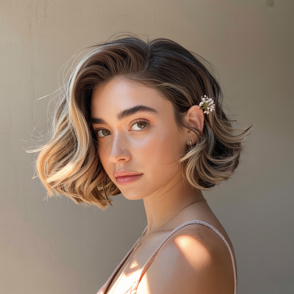 Wavy Butterfly with Sun-Kissed Highlights