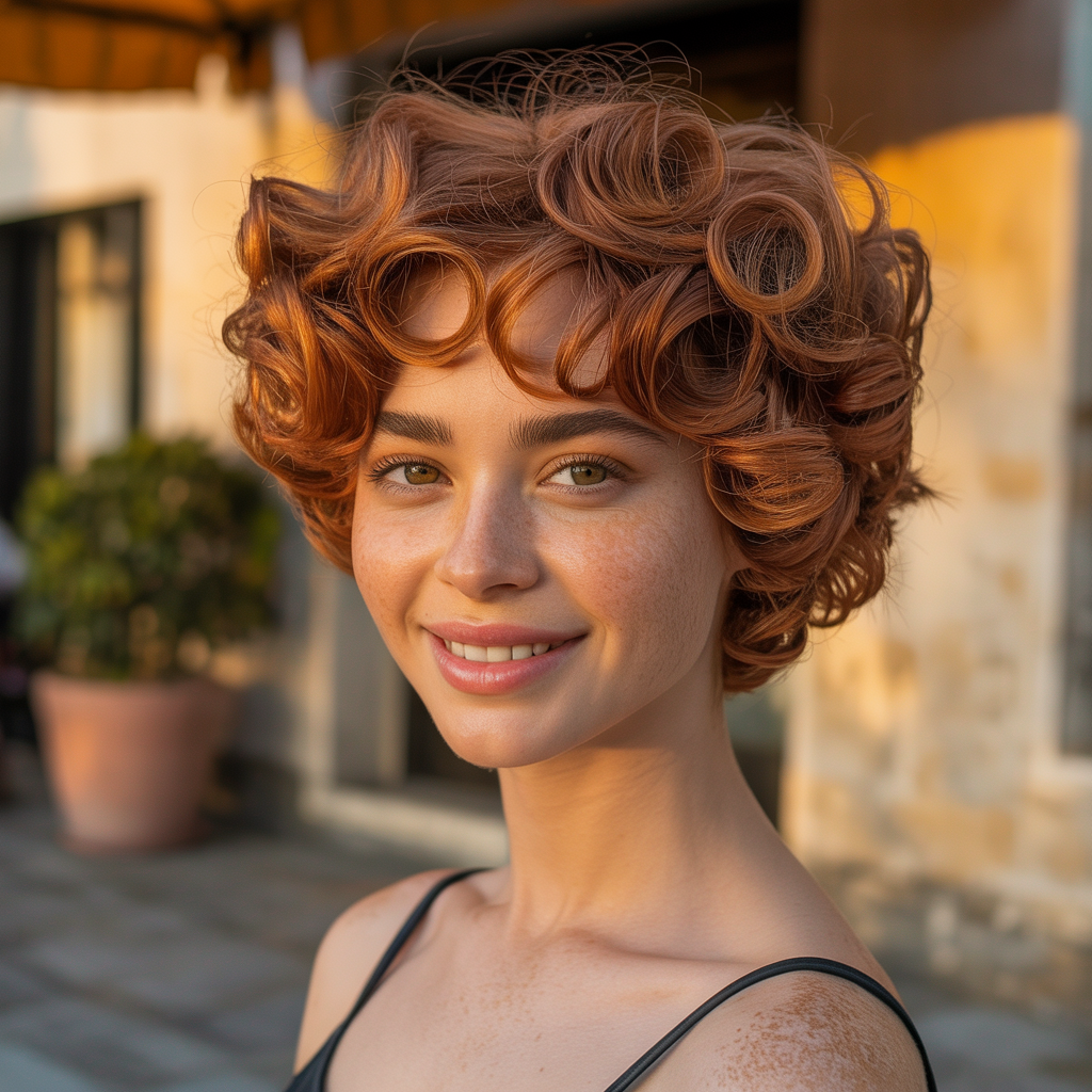 Curly Short Butterfly Haircut