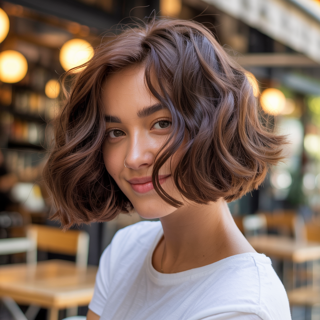 Wavy Short Bob: Casual and Effortless