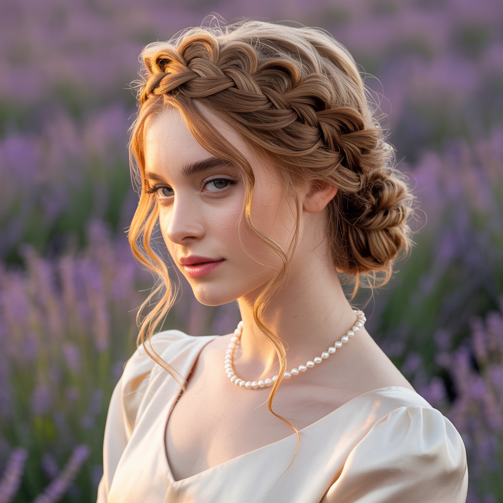 Crown Braids with Low Bun: Majestic and Elegant