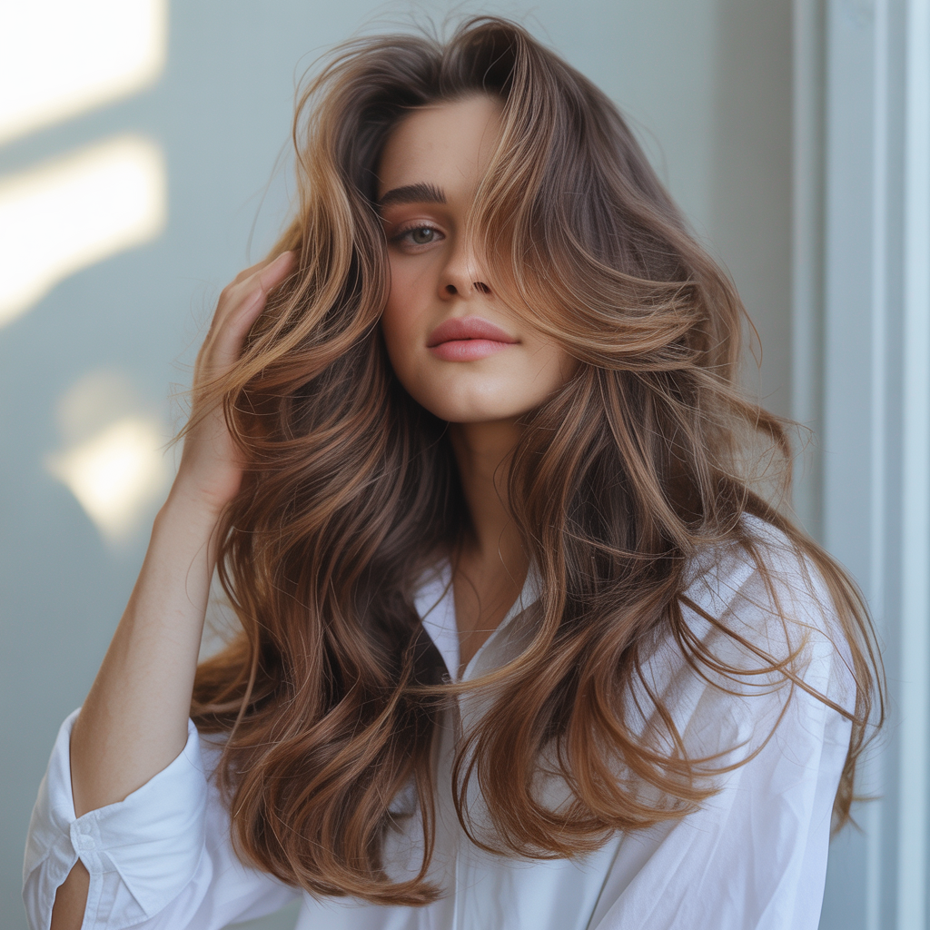 Voluminous Butterfly with a Tousled, High-Volume Finish