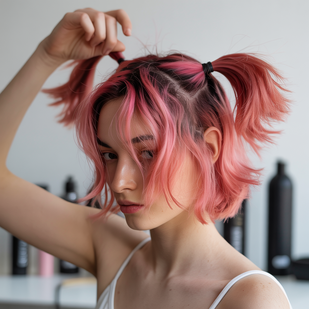 Creating the Two Key Ponytails for Layering