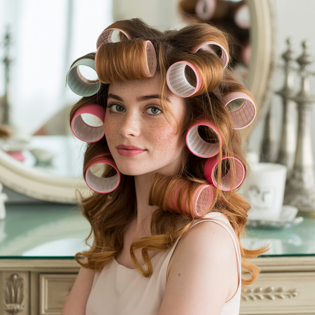 Voluminous Butterfly with an Enhanced Blowout Using Velcro Rollers