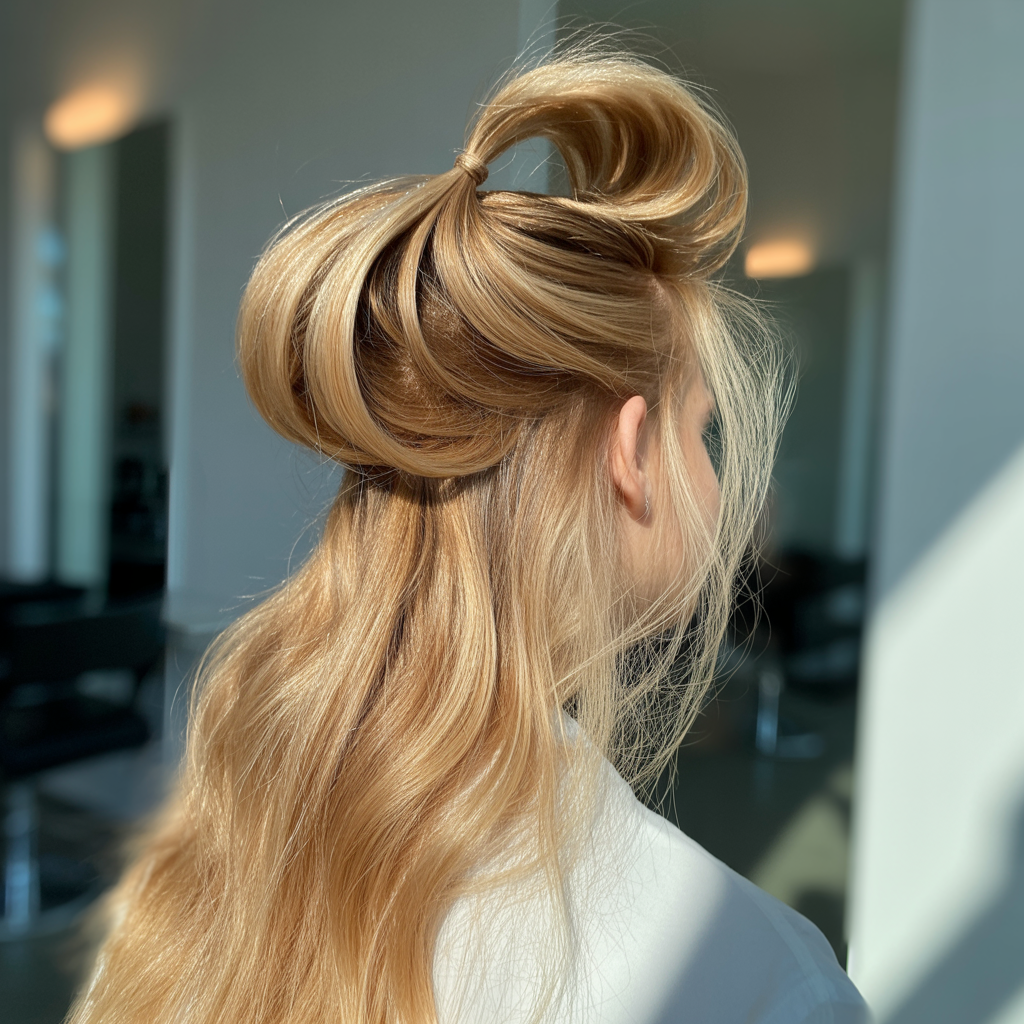 Voluminous Butterfly with a Pulled-Back Top Section for Lift