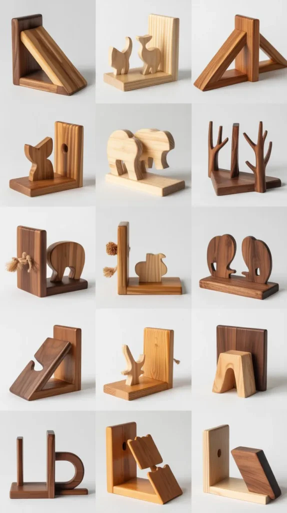  Wooden Bookends
