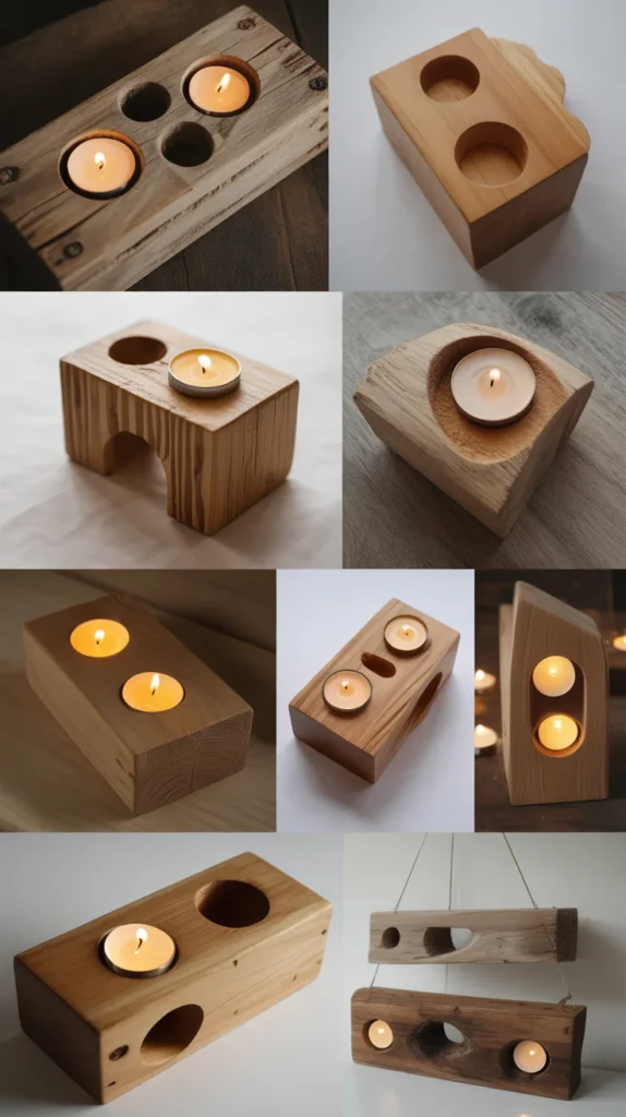 Rustic Tea Light Holders