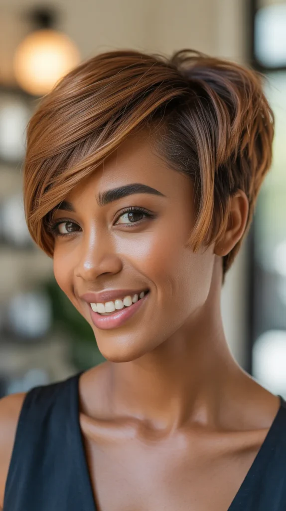  Asymmetrical Sandy Brown Pixie