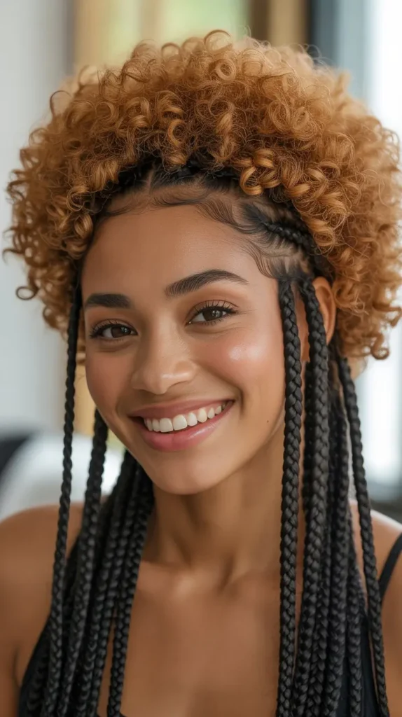 Braided Sides with Afro Crown