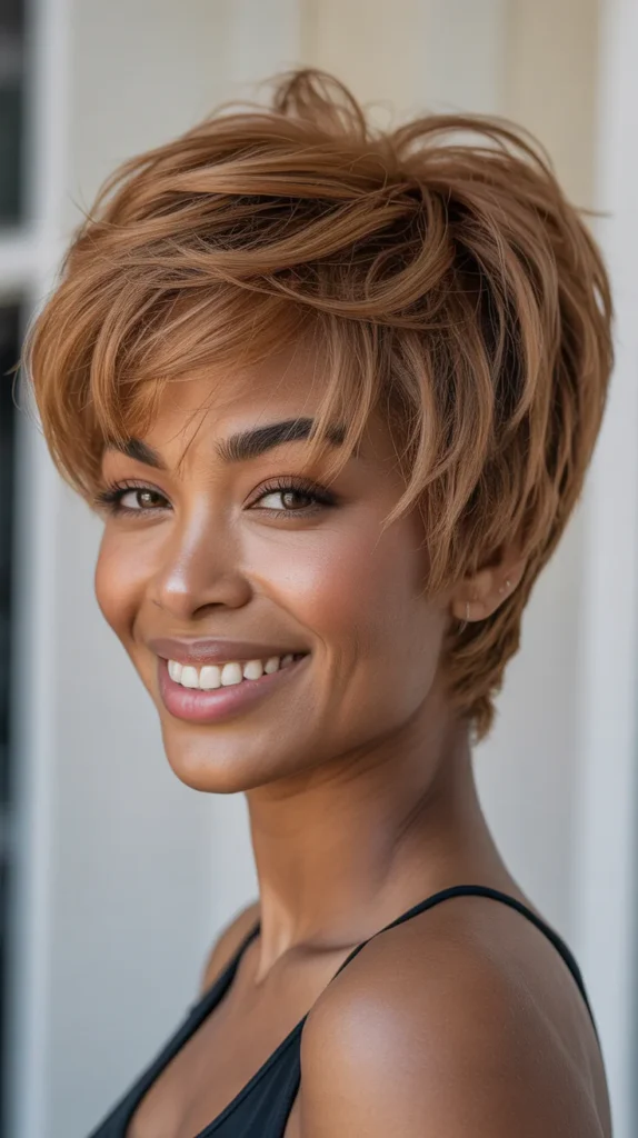 Modern Messy Sandy Brown Pixie