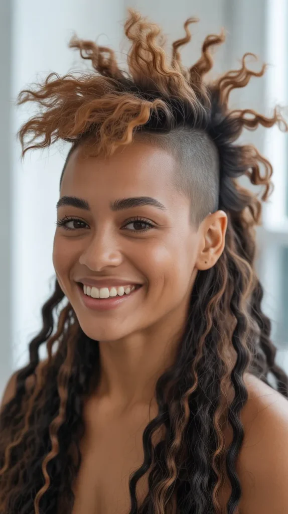 Mohawk with Kinky Clip-Ins or Extensions