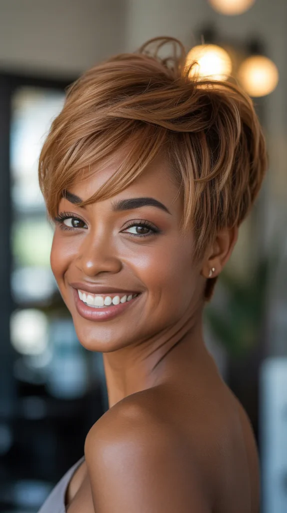 Textured Sandy Brown Pixie with Layers