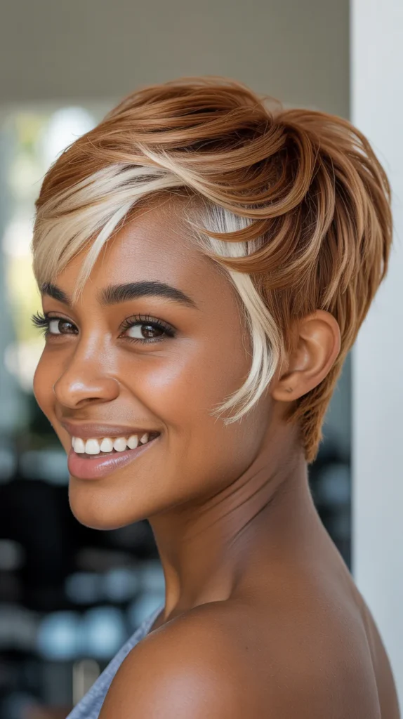 Sandy Brown Pixie with Platinum Accents