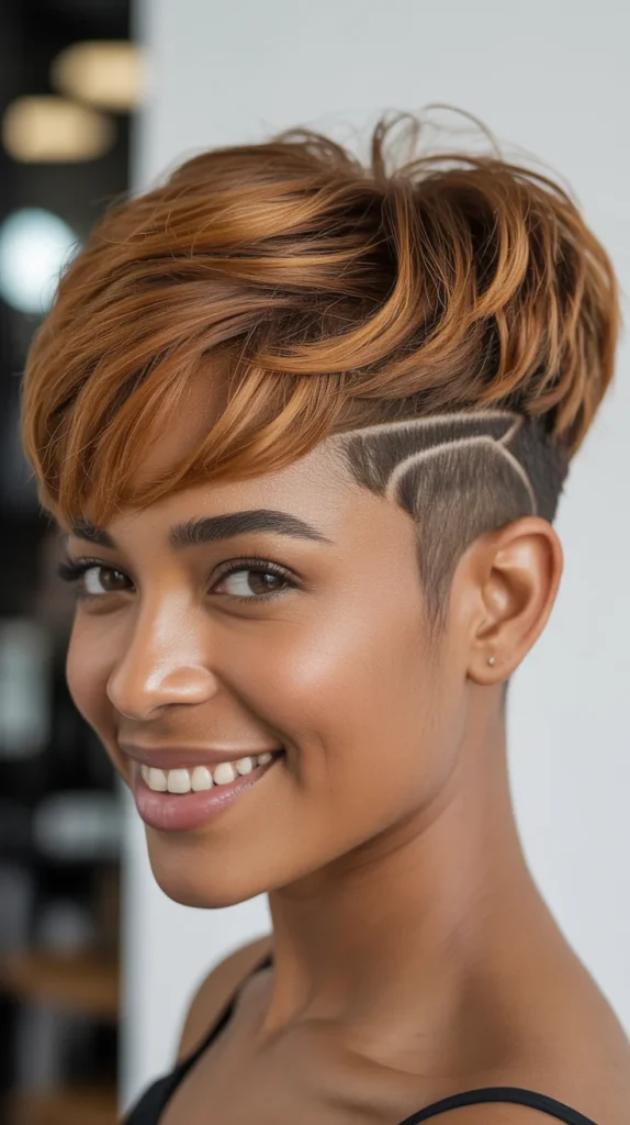 Sandy Brown Pixie with Undercut Design