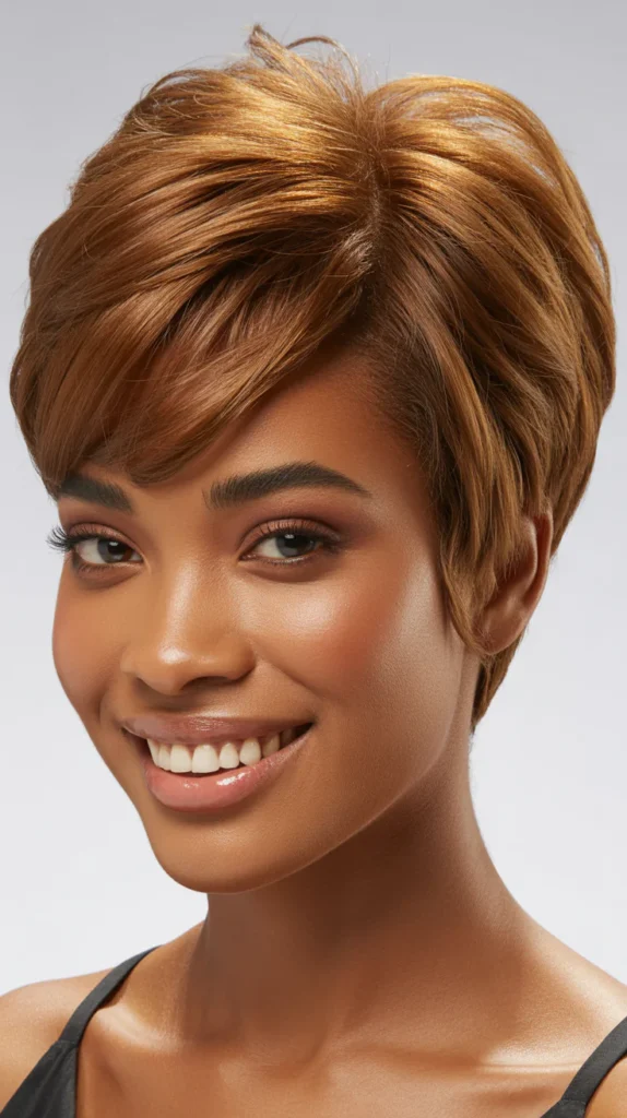 High-Shine Sandy Brown Pixie