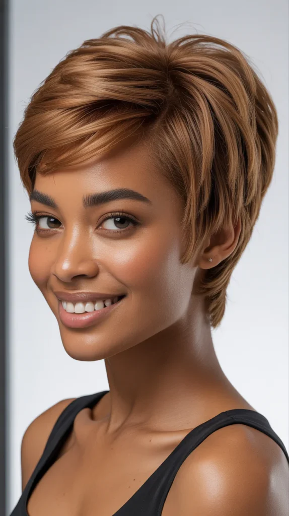 Sandy Brown Pixie with Defined Edges