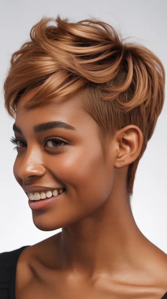 Sandy Brown Pixie with Faux Hawk Styling
