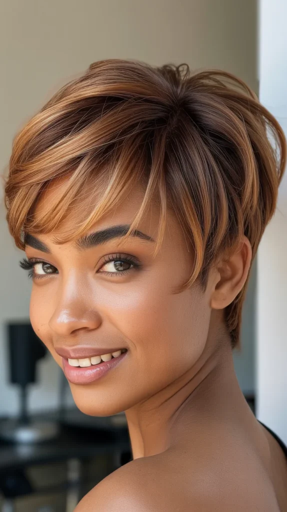 Sandy Brown Pixie with Subtle Balayage