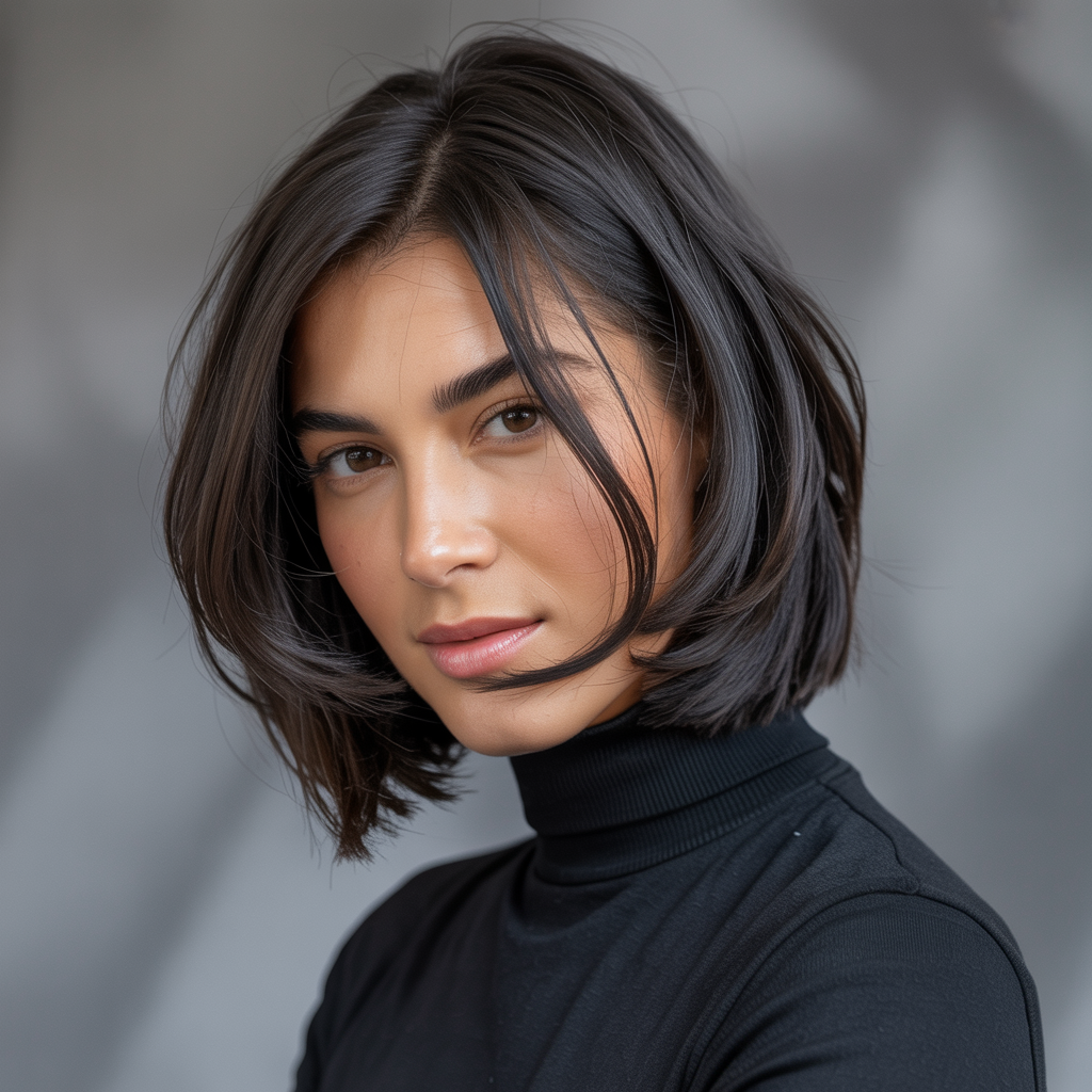 Layered Bob with Blunt Base