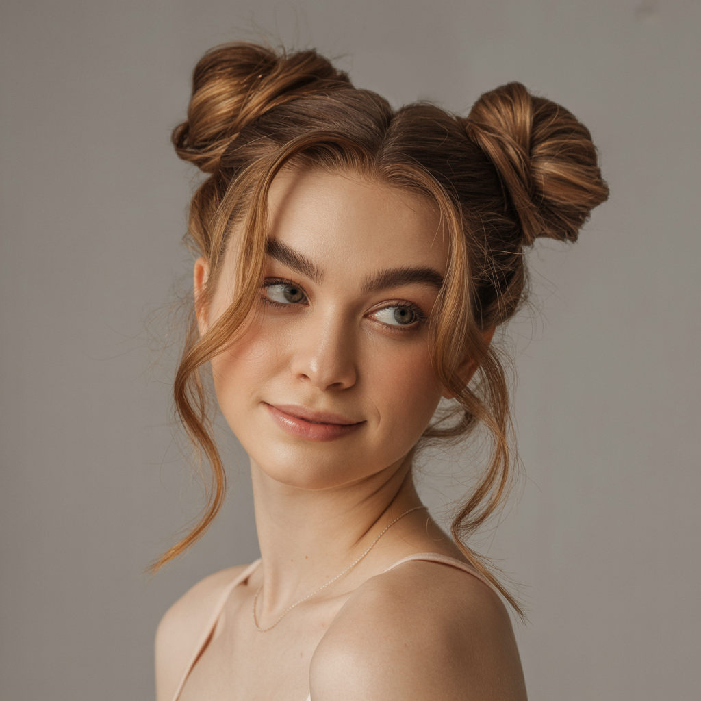 Half-Updo Buns: Versatile and Playful