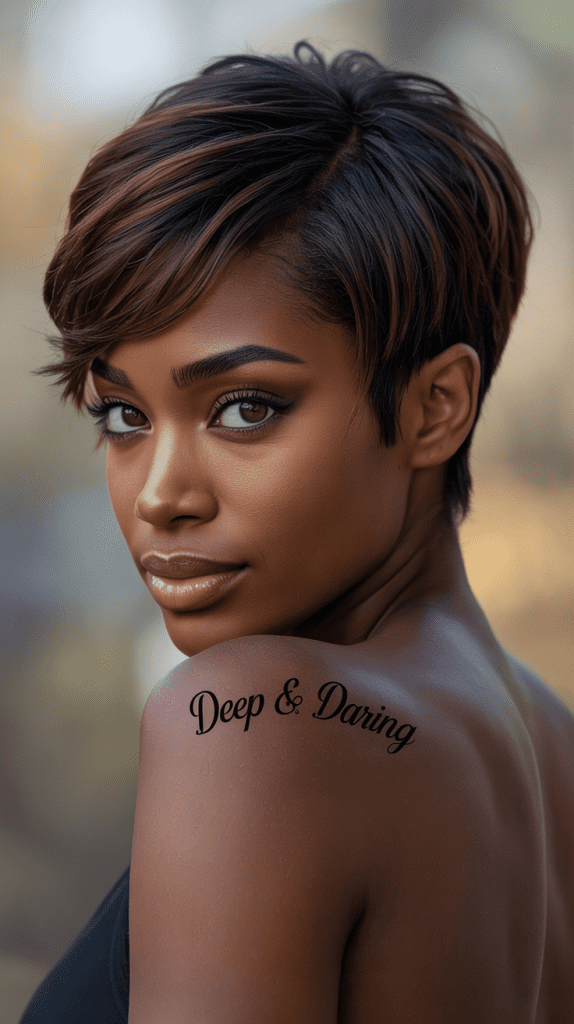 Two-Tone Dark Brown Pixie 