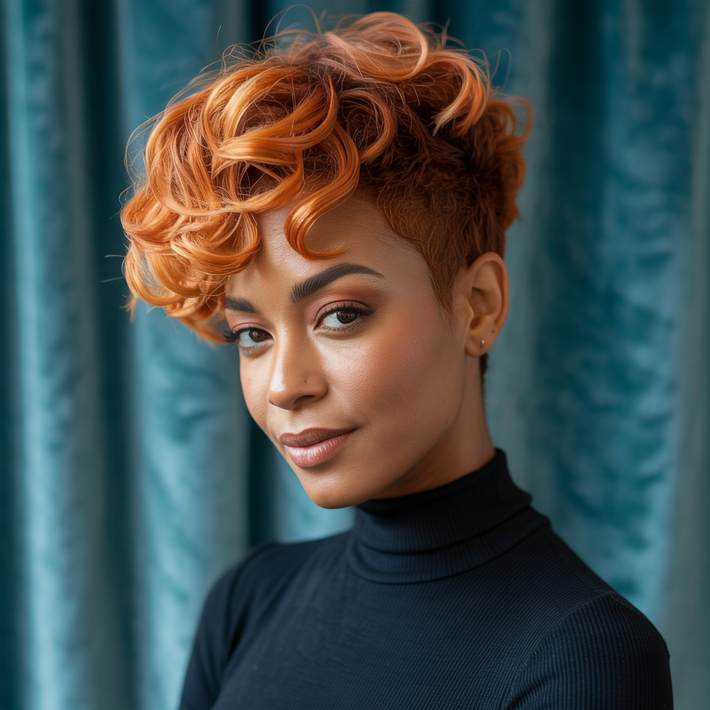  Curly Top Ginger Brown Pixie