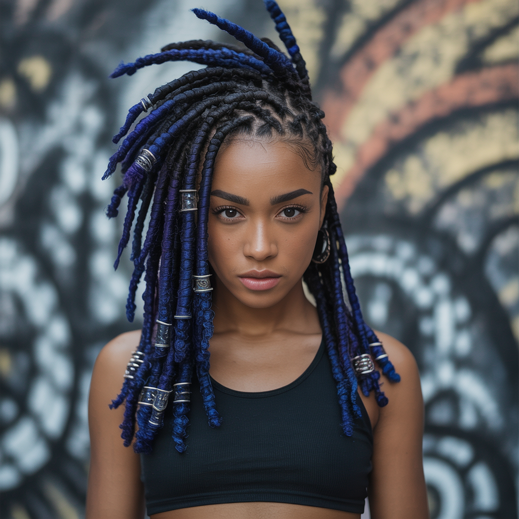 Loc Mohawk with Side Braids