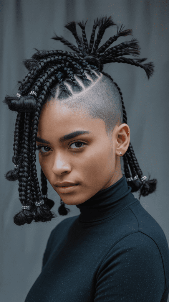  Braided Mohawk with Shaved Sides