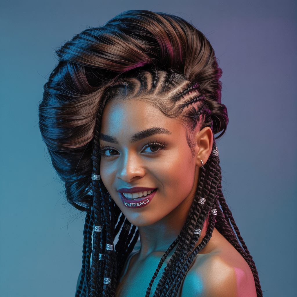  Twisted Mohawk with Side Cornrows