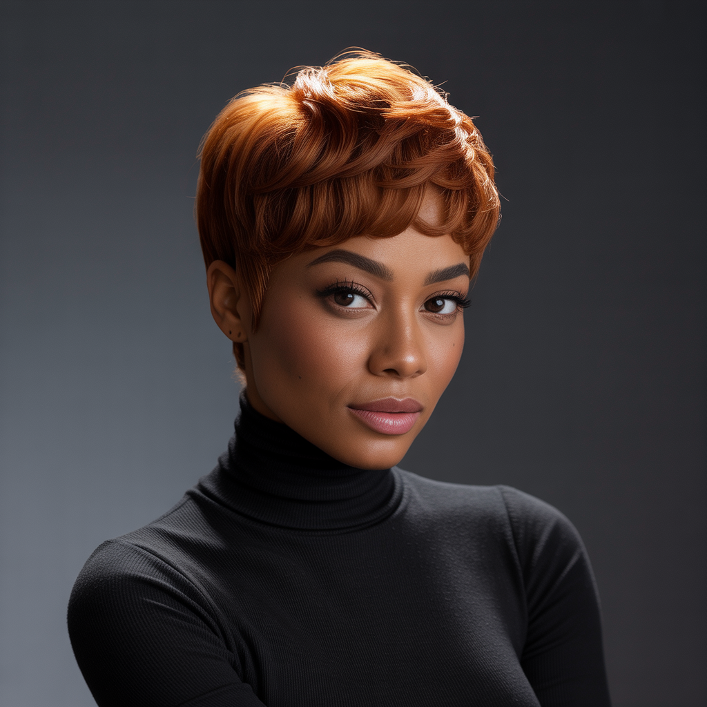 Professional Ginger Brown Pixie