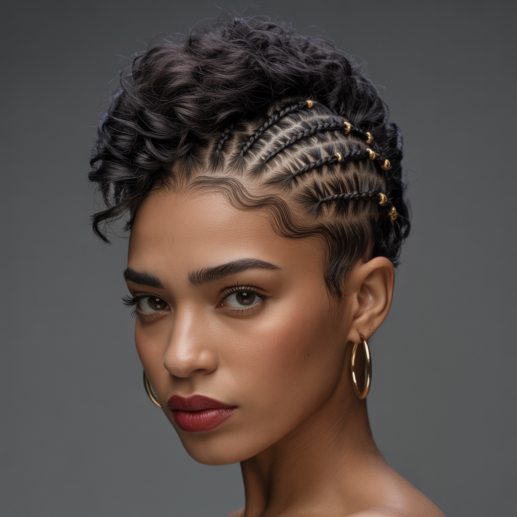  Twisted Mohawk with Crown Braid