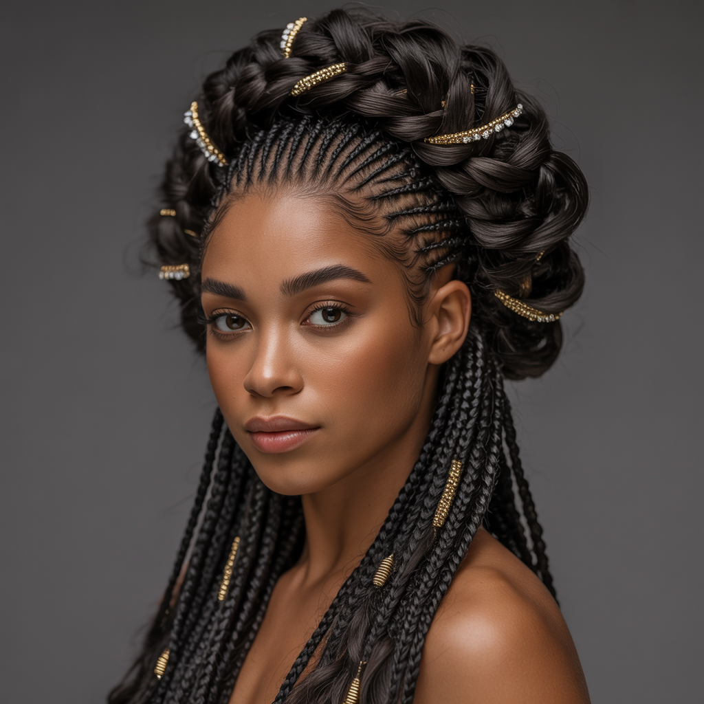 Goddess Braids Updo