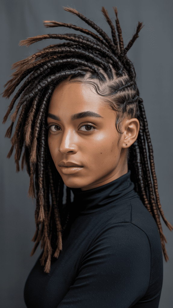 Faux Locs Mohawk Cut