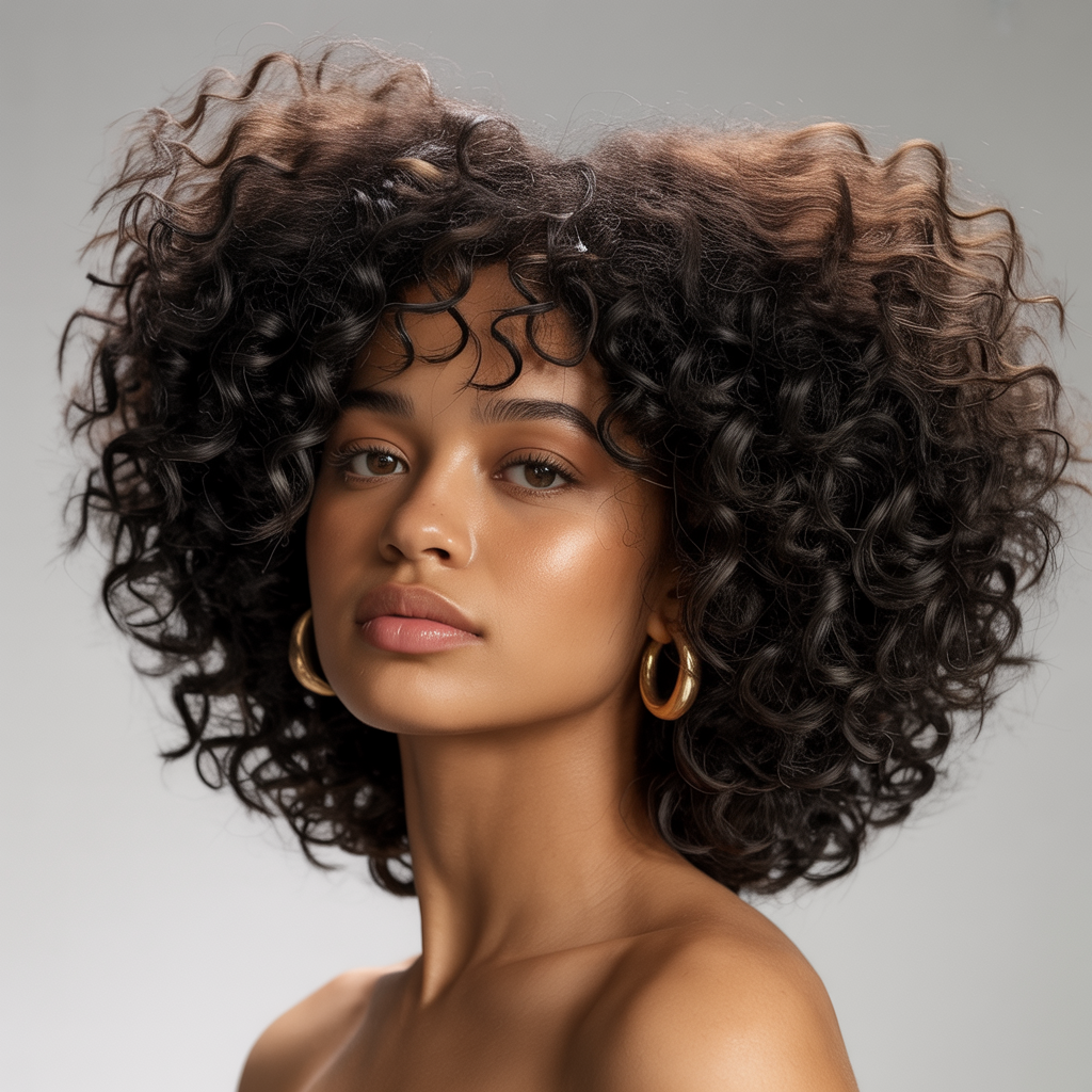  Voluminous Afro-Textured Butterfly Cut