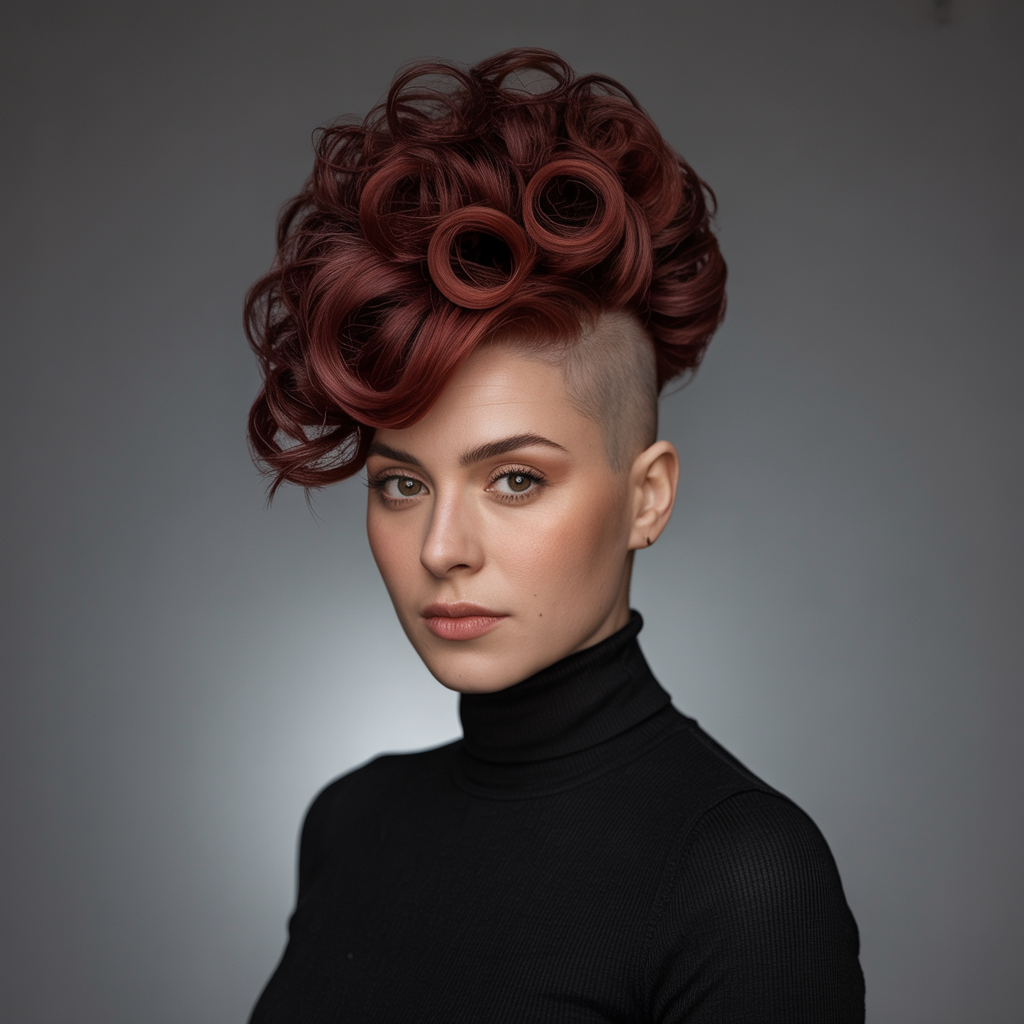 Mohawk Updo with Curls