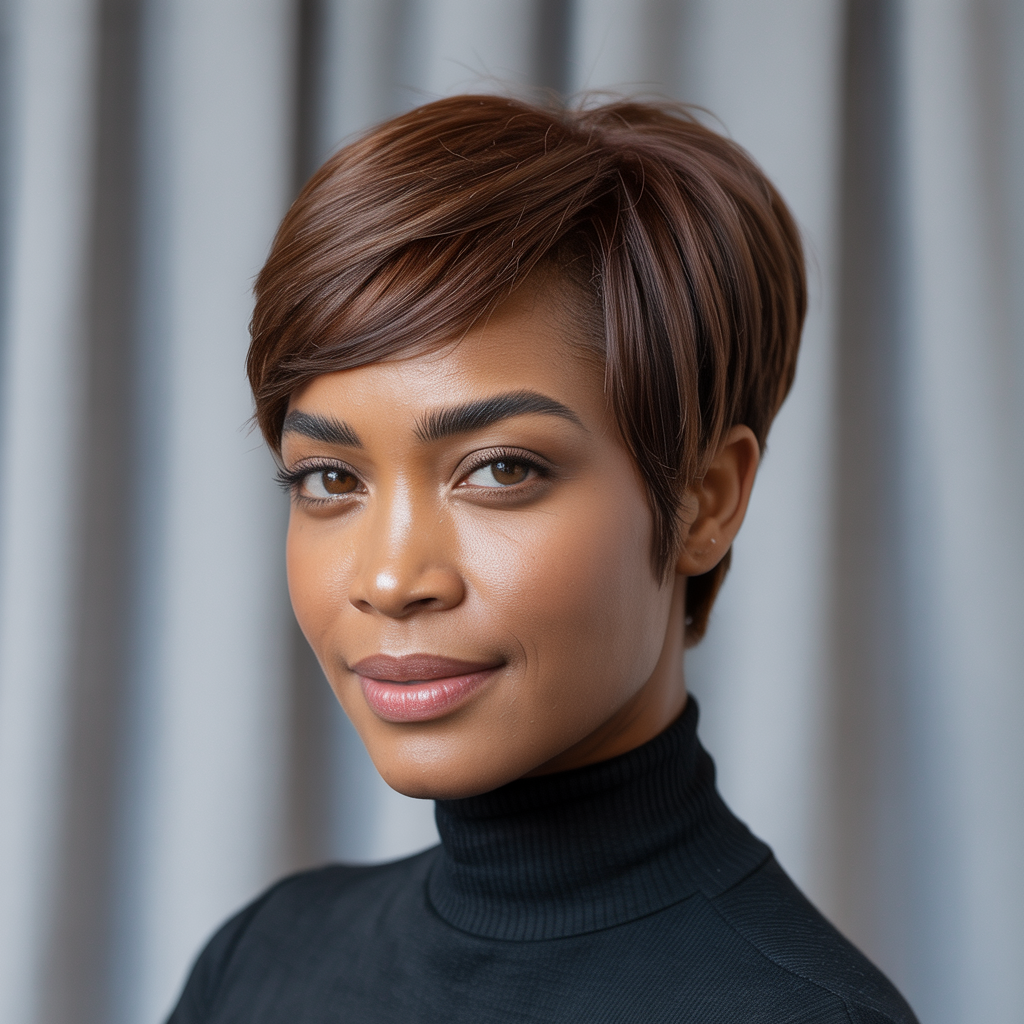  Classic Tapered Brown Pixie
