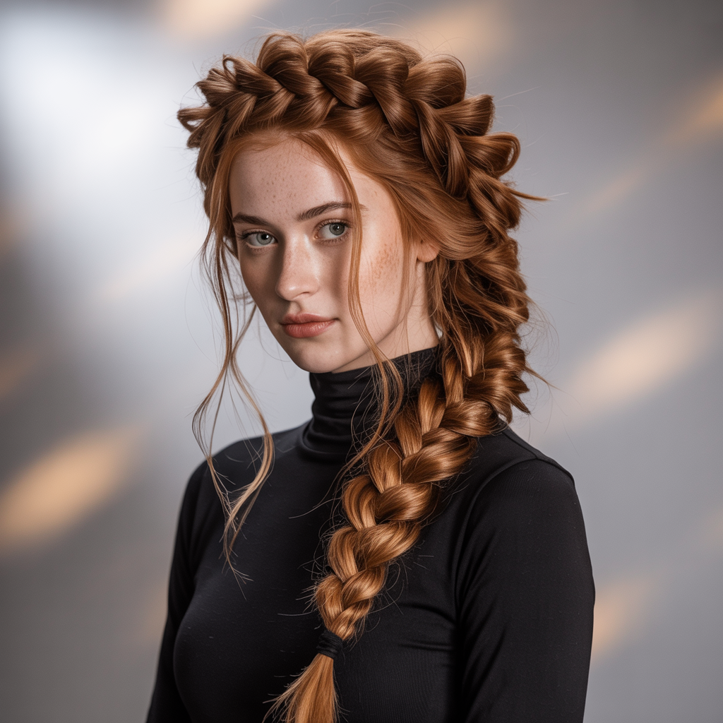 Dutch Braid Updo: Bold and Textured