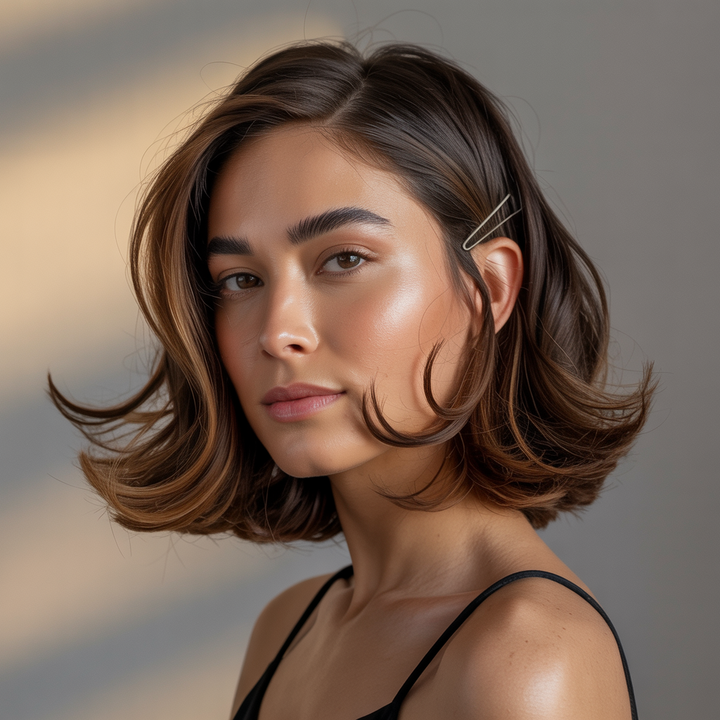 Layered Bob with Curly Ends