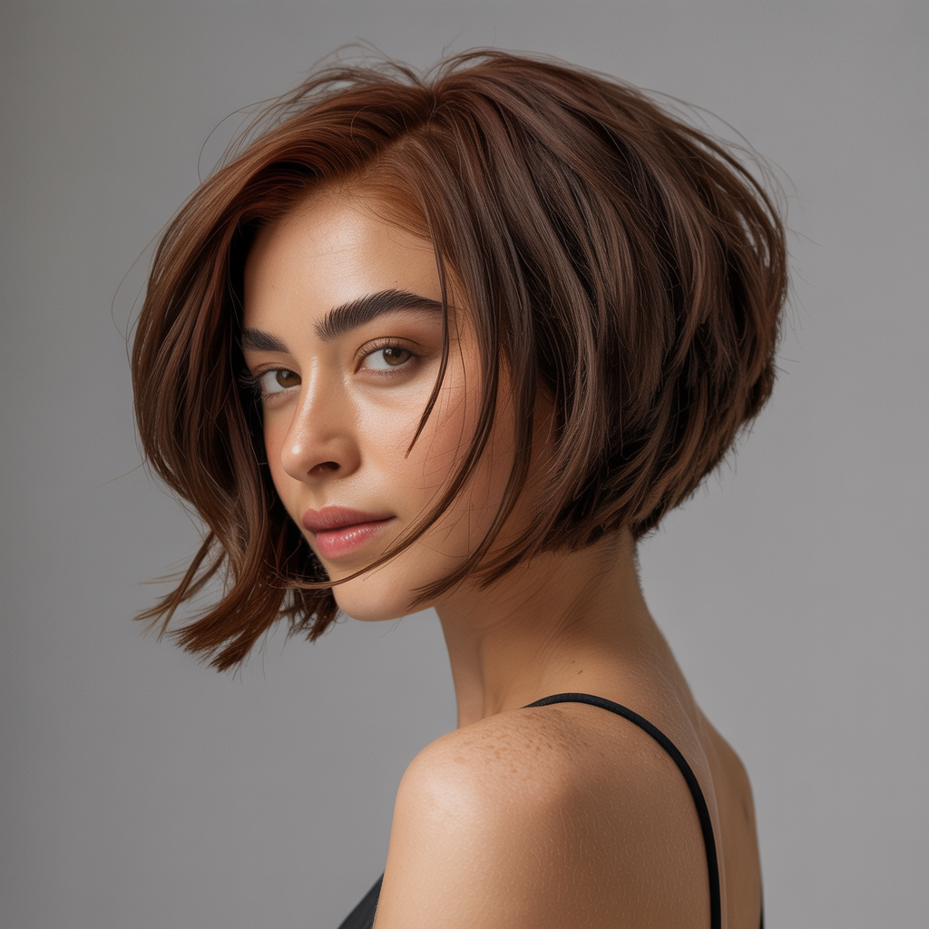 Graduated Choppy Bob with Tapered Ends