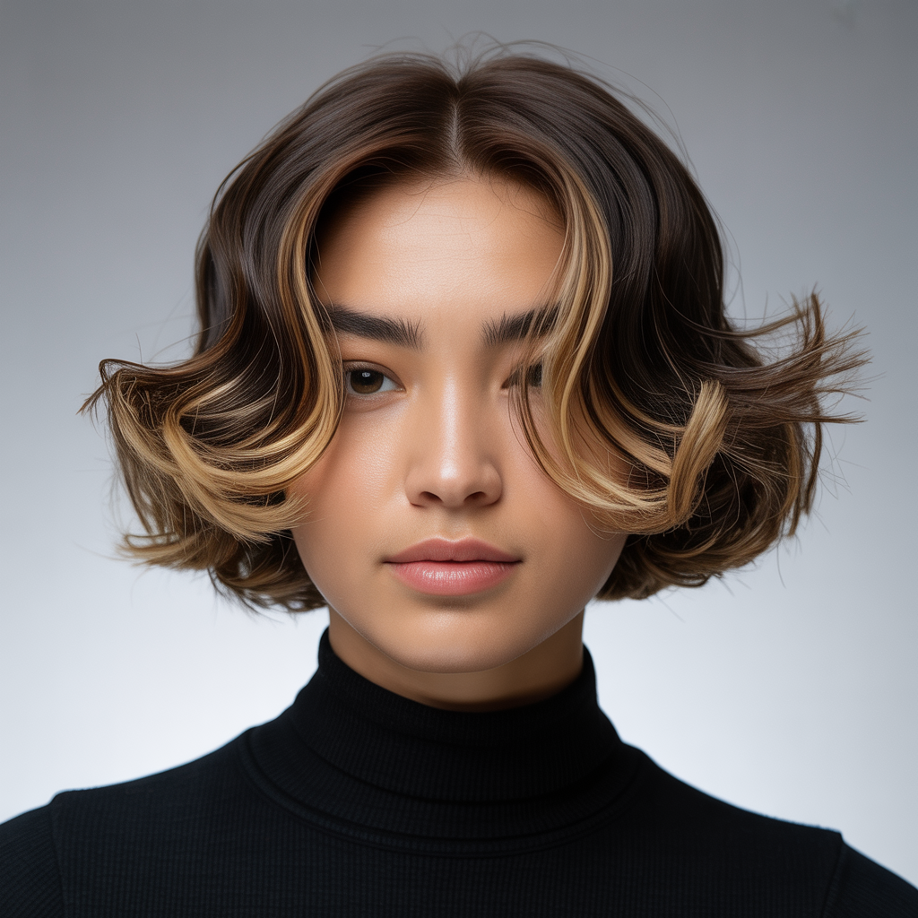 Butterfly Cut with Face-Framing Highlights