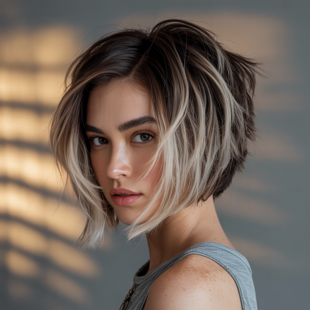 Layered Inverted Choppy Bob