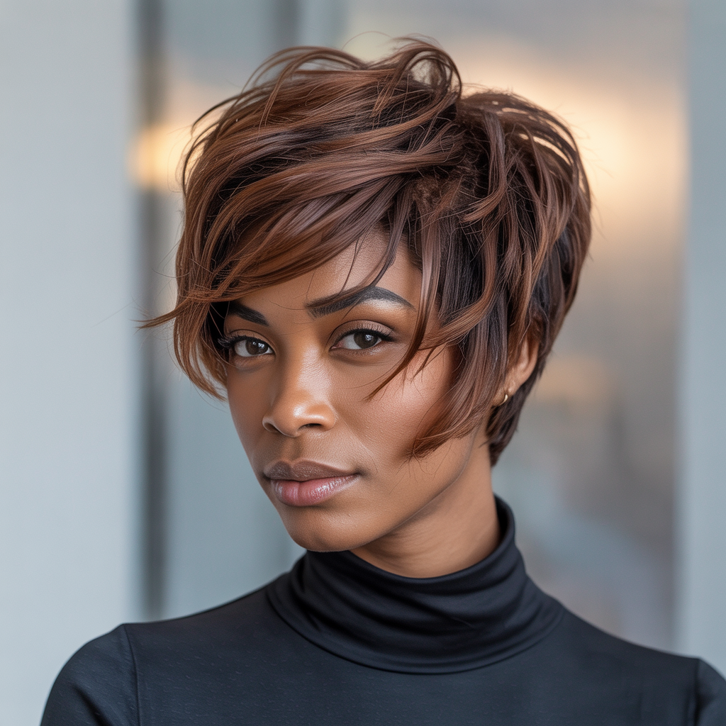 Modern Messy Brown Pixie