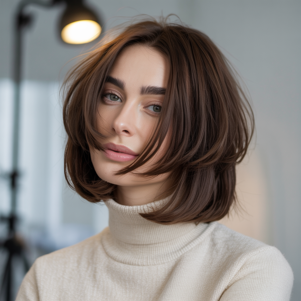  Blunt Choppy Bob with Deep Layers