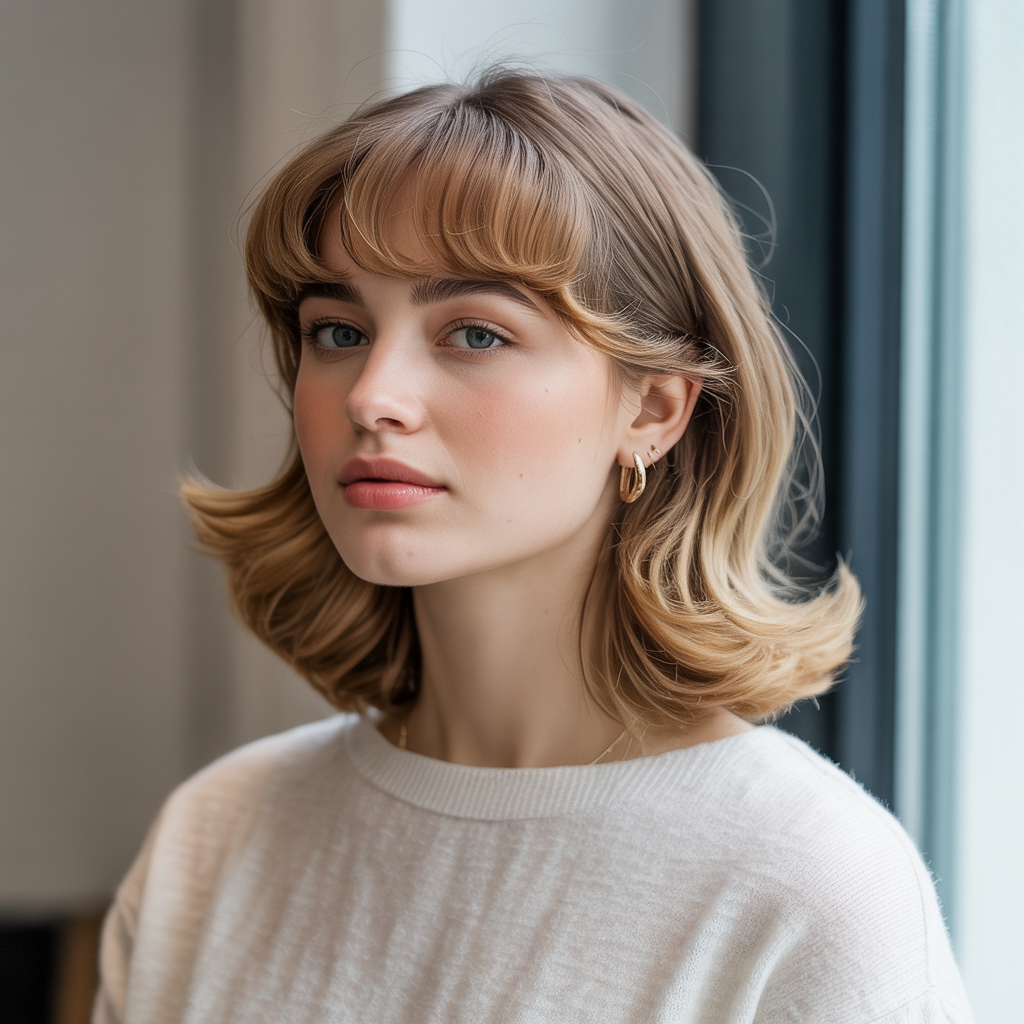 Incorporating Bangs with Your Blonde Butterfly Cut