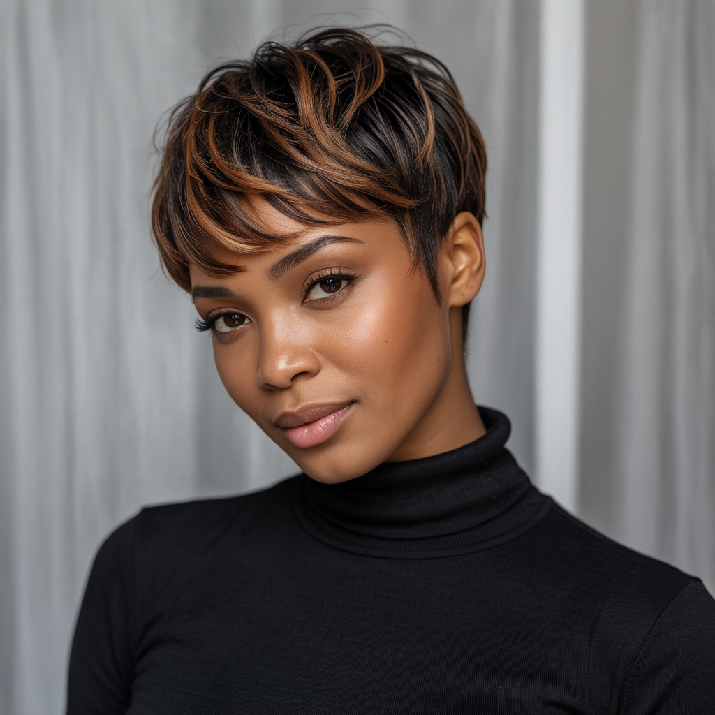  The Art of Brown Highlights in Pixie Cuts